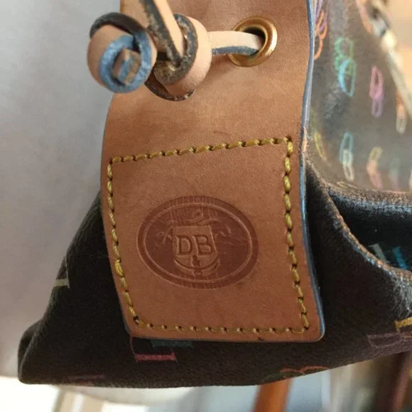 Vintage 90s Dooney & Bourke Colorful Signature Logo Tassel Handbag - Picture 11 of 12